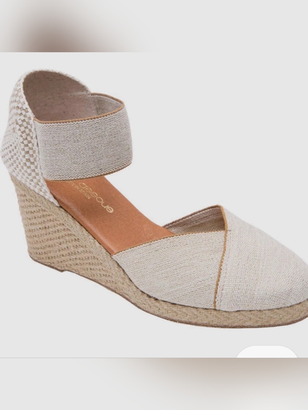 Andre Assous Women's Beige Anouka Wedge Espadrilles Shoes Size US 10